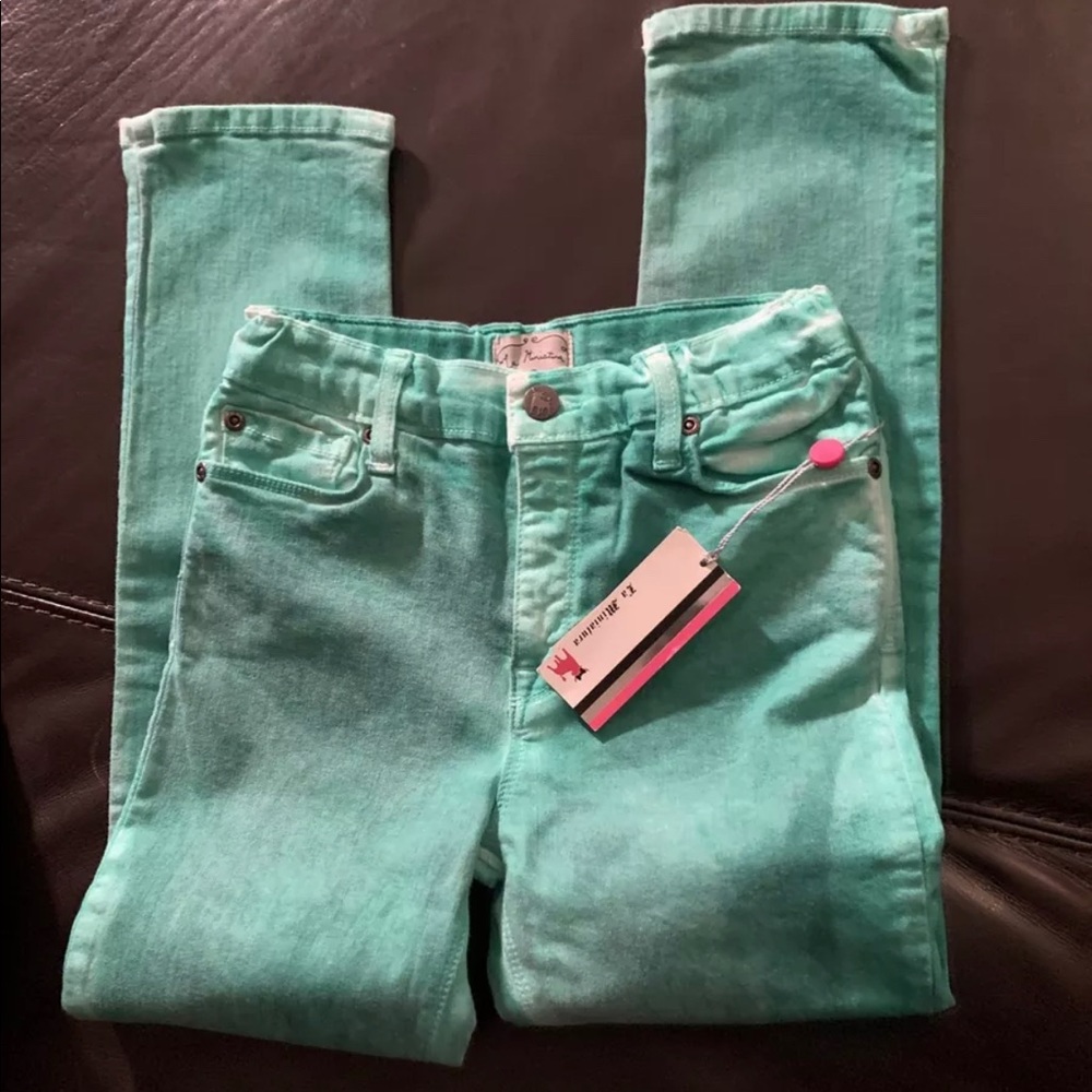 NEW La Miniatura Girls X RAY WASH CRAYON SKINNY GREEN Jeans